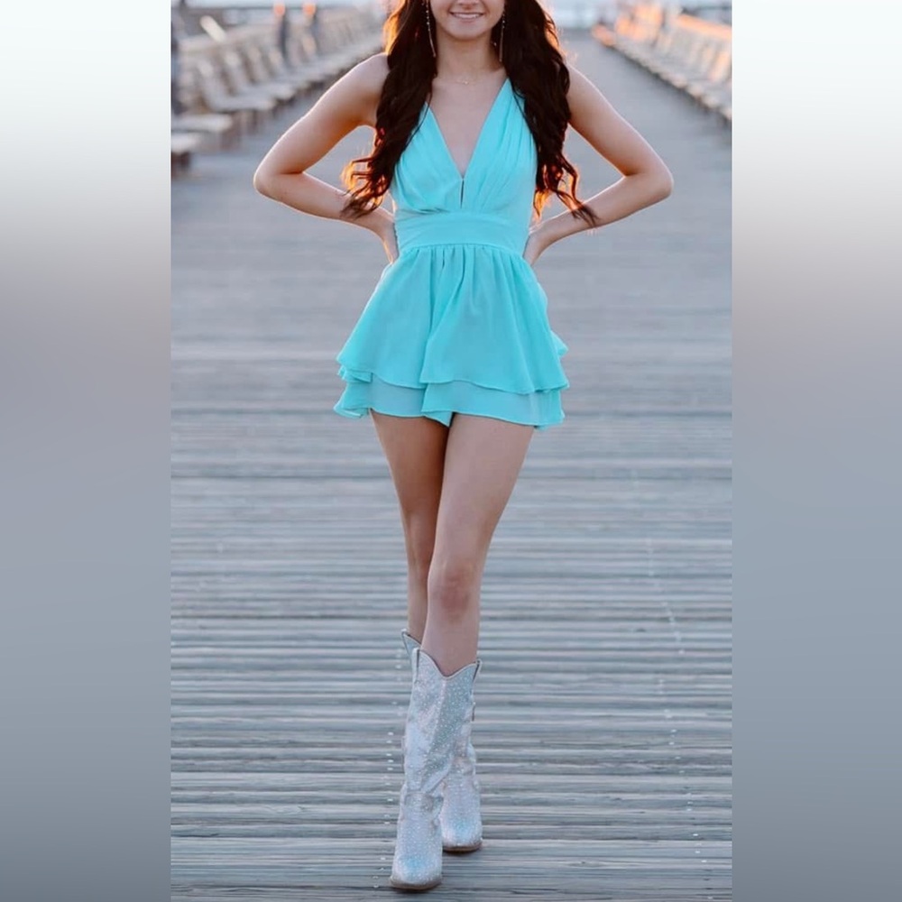 Lucy in the Sky Aqua Romper